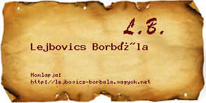Lejbovics Borbála névjegykártya